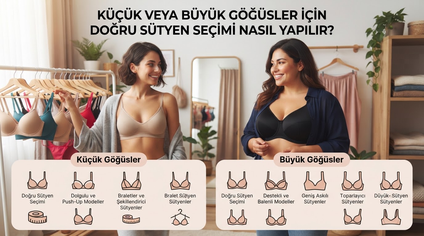 Küçük veya Büyük Göğüsler İçin Doğru Sütyen Seçimi Nasıl Yapılır?