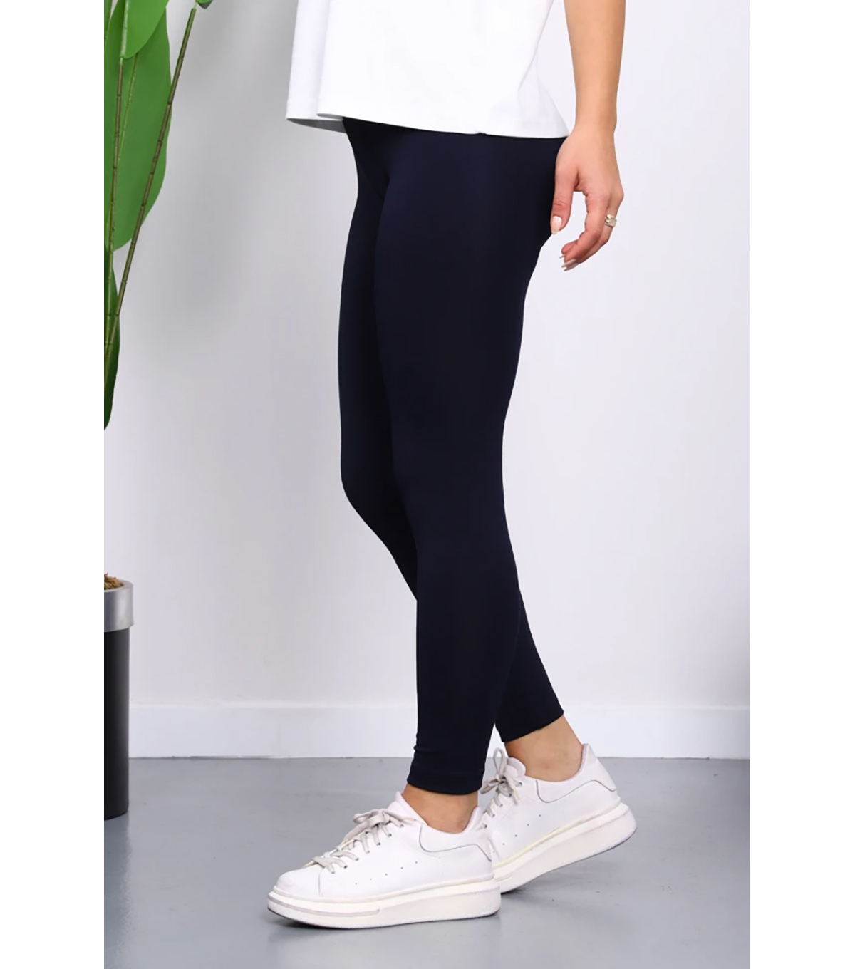 Siyah Yüksek Bel Şardonlu Dalgıç Tayt