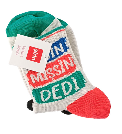 Beyaz Yazılı Çorap