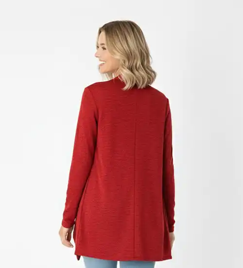 Kırmızı Asimetrik Hırka