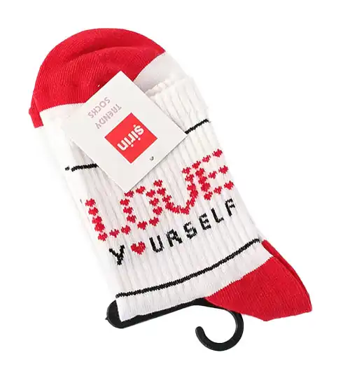 Beyaz Yazılı Çorap