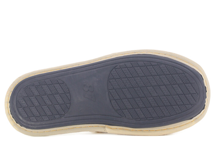 Auris Zenne Tavşan Tüylü Ev Terliği Ekose Bej