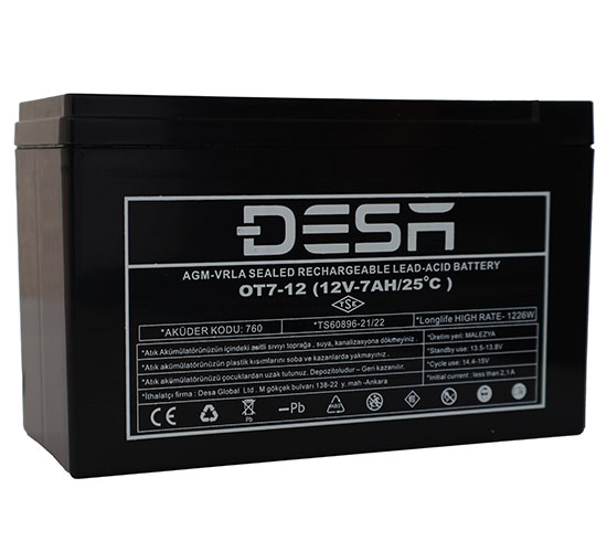 12V 7AH KURU AKÜ
