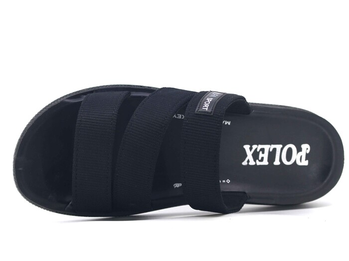 Polex Merdane 200 Üç Bant Sport Günlük Terlik Siyah