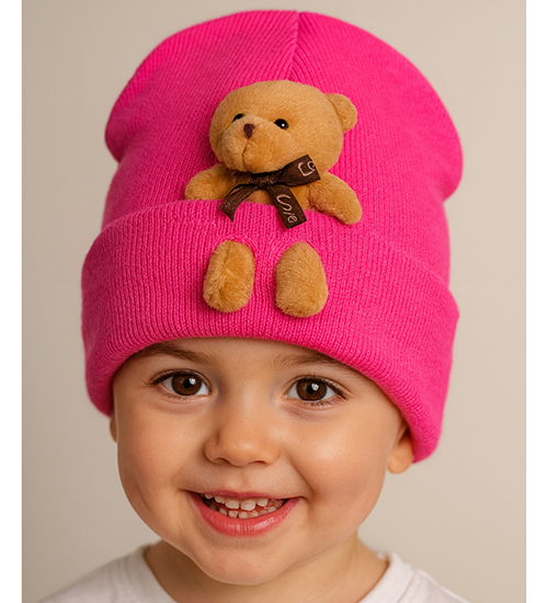Ayıcıklı Çocuk Şapkası (Renk Belirtin Stok