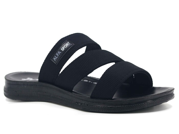 Polex Merdane 200 Üç Bant Sport Günlük Terlik Siyah