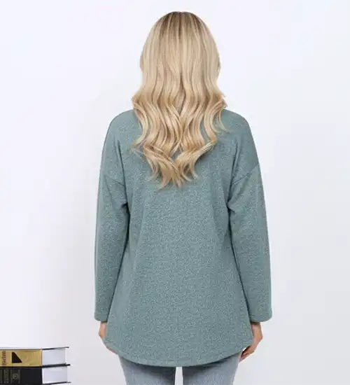 Yeşil Ön Bağlamalı Yumoş Kimono