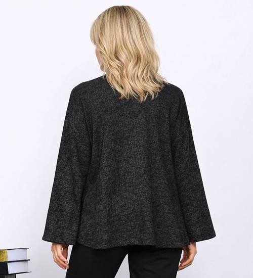 Siyah Ön Bağlamalı Yumoş Kimono