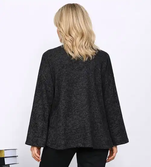 Siyah Ön Bağlamalı Yumoş Kimono