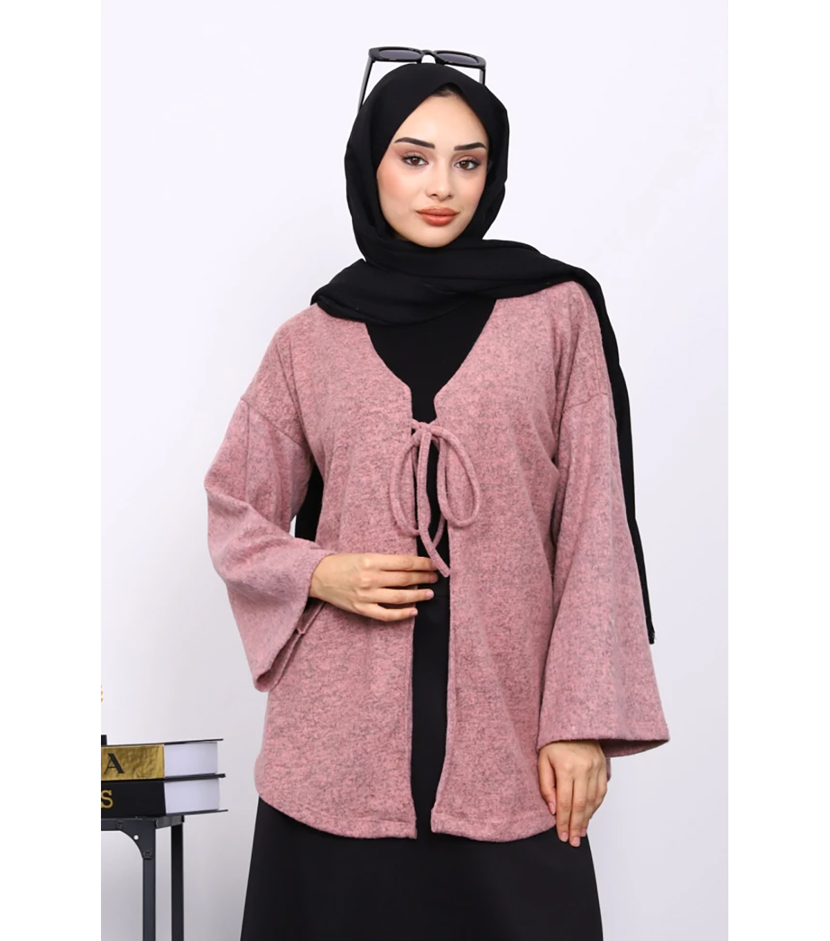 Gül Kurusu Ön Bağlamalı Yumoş Kimono