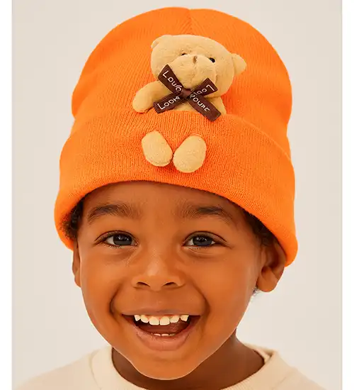 Ayıcıklı Çocuk Şapkası (Renk Belirtin Stok