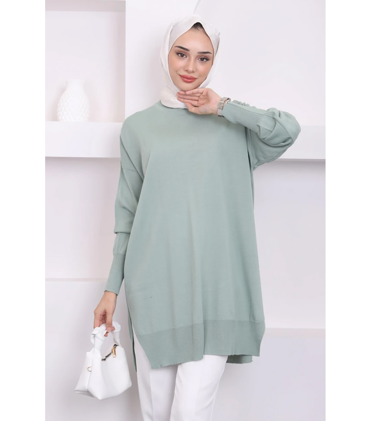 Mint Bisiklet Yaka İnce Merserize Salaş Tr